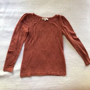 Lace terra cotta orange shirt